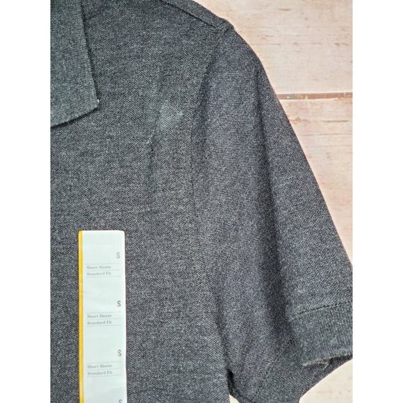 Goodfellow And Co. Small Loring Polo Railroad Gray 1/4 Button Shirt - Picture 3 of 12